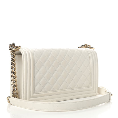 Chanel Caviar Quilted Medium Boy Flap White 2 of 4