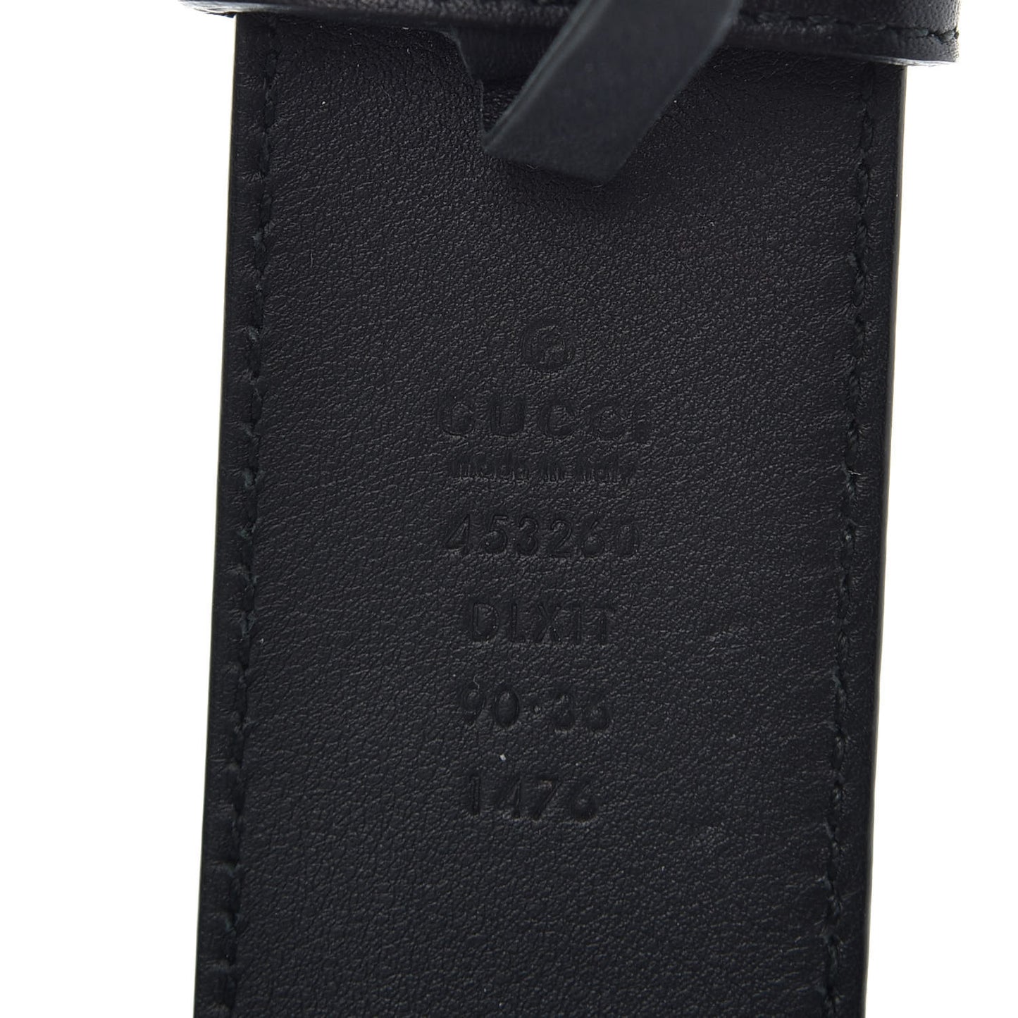 Moon Calfskin Pearl Double G 40mm Belt 90 36 Black Cream