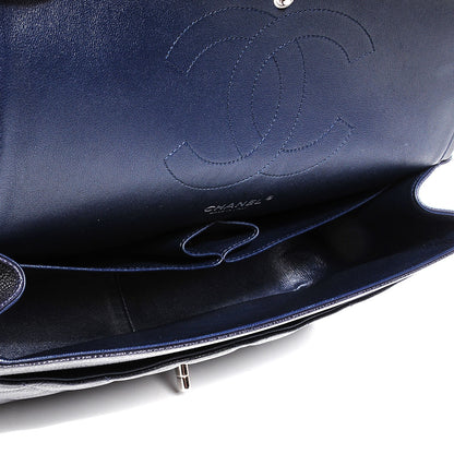 Chanel Caviar Quilted Jumbo Double Flap Navy Blue 5 of 9
