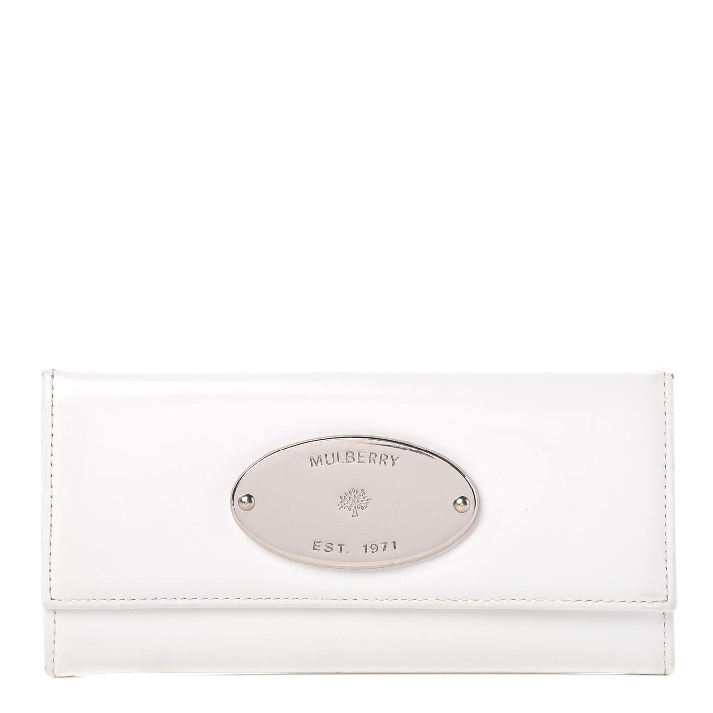 Patent Continental Wallet White