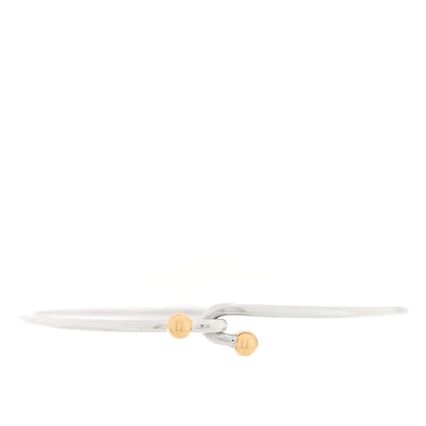 Sterling Silver 18K Yellow Gold Hook Bangle Bracelet