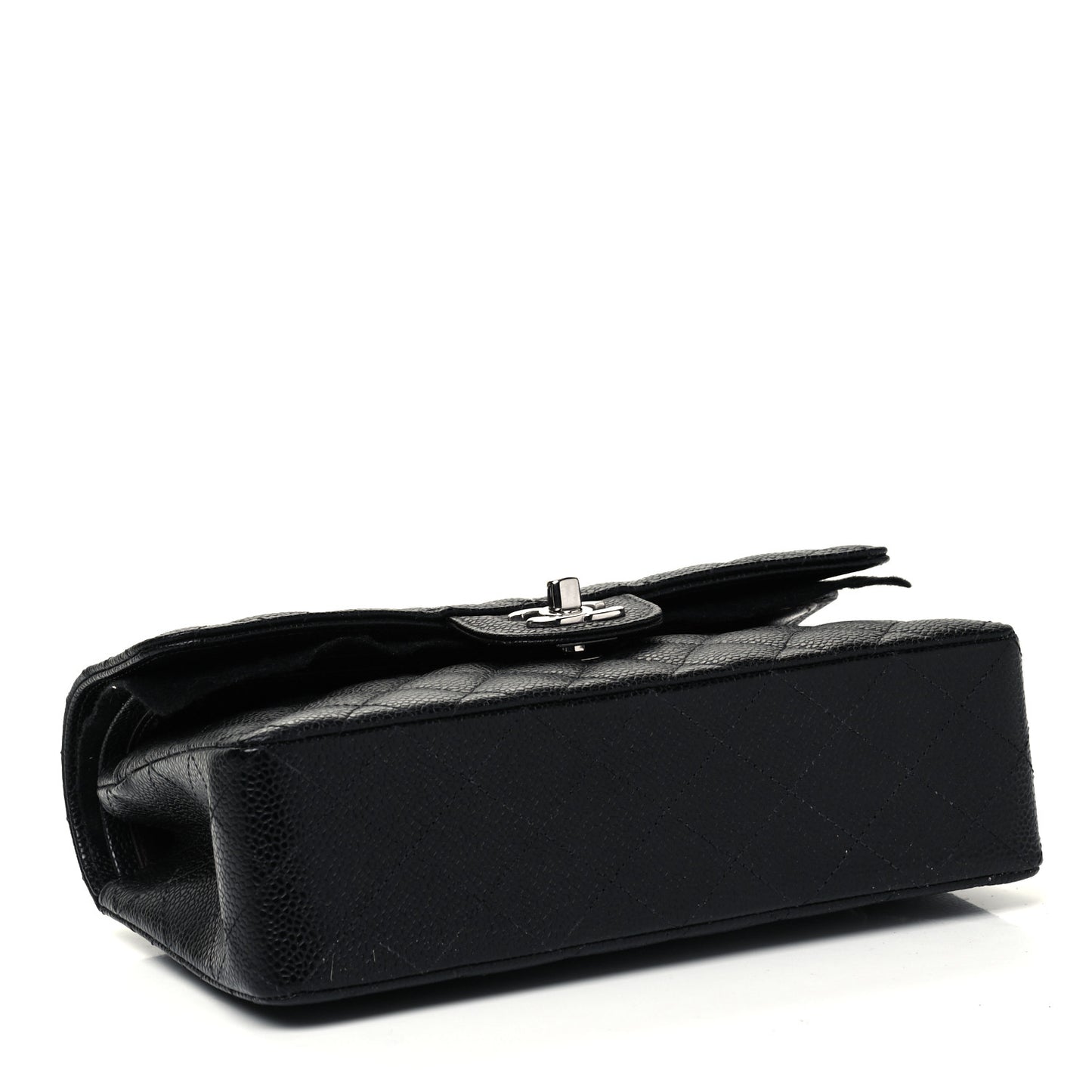 Caviar Quilted Small Double Flap Black