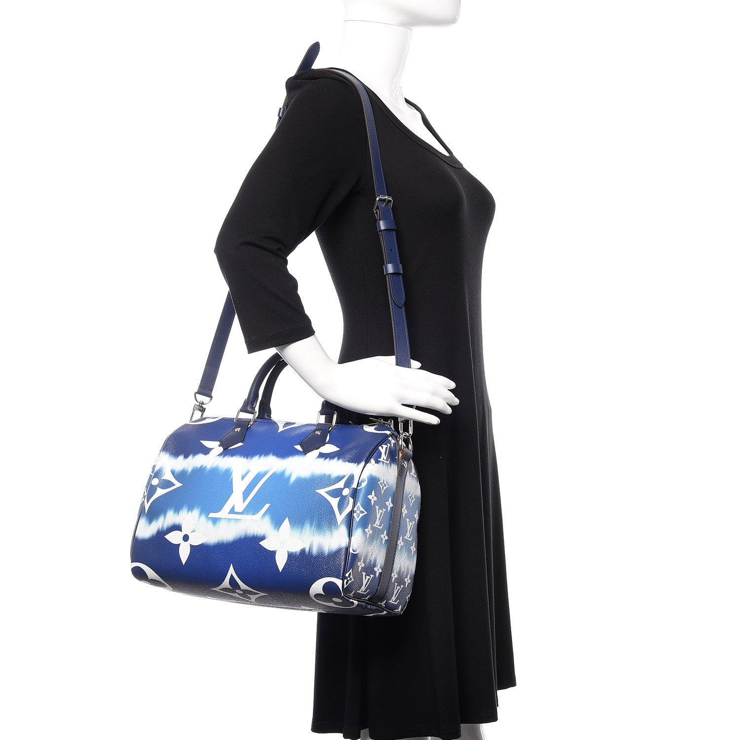 Louis Vuitton Monogram Escale Speedy Bandouliere 30 Blue 2 of 11