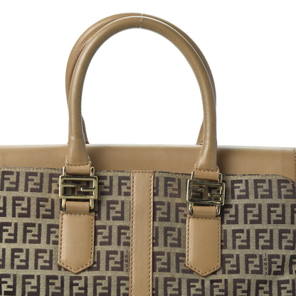 Fendi Zucchino Vitello Tote Mogano Panna 9 of 11