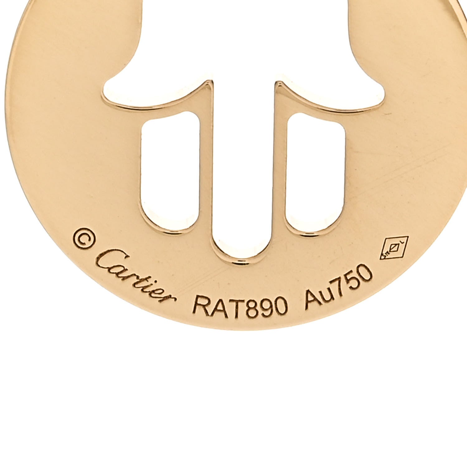 Cartier 18K Yellow Gold Hand of Fatima Symbol Pendant 4 of 5