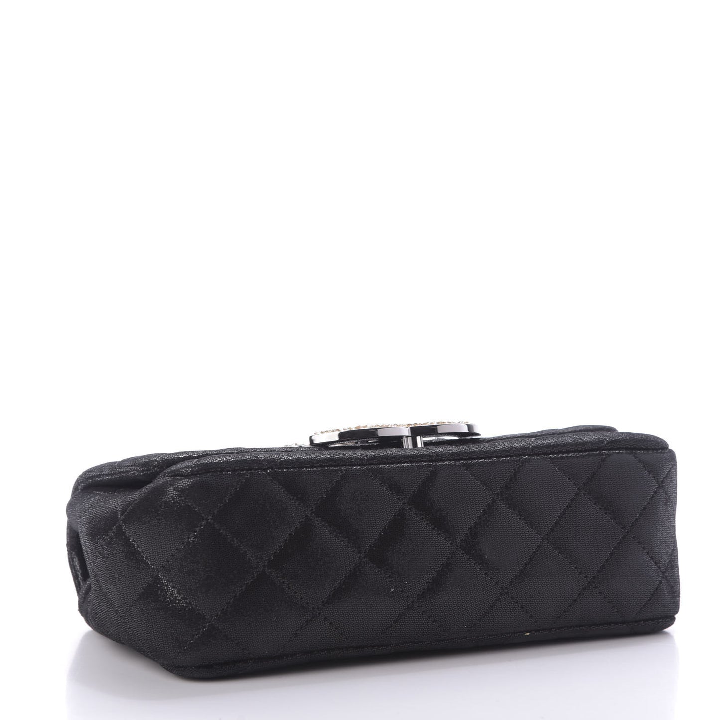 Sequin Goatskin Crystal CC Mini Flap Black