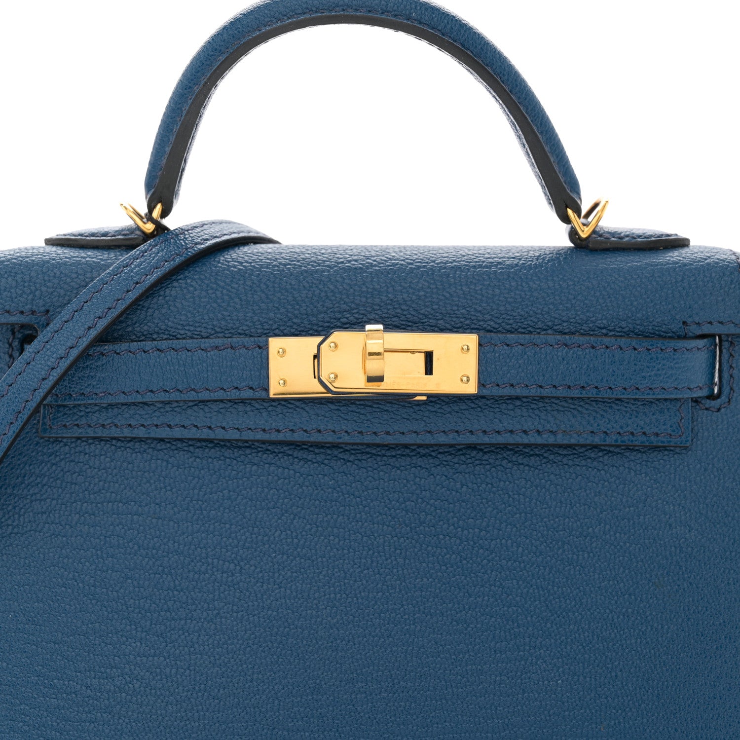 Hermes Chevre Mysore Mini Kelly Sellier 20 Bleu Saphir 8 of 14