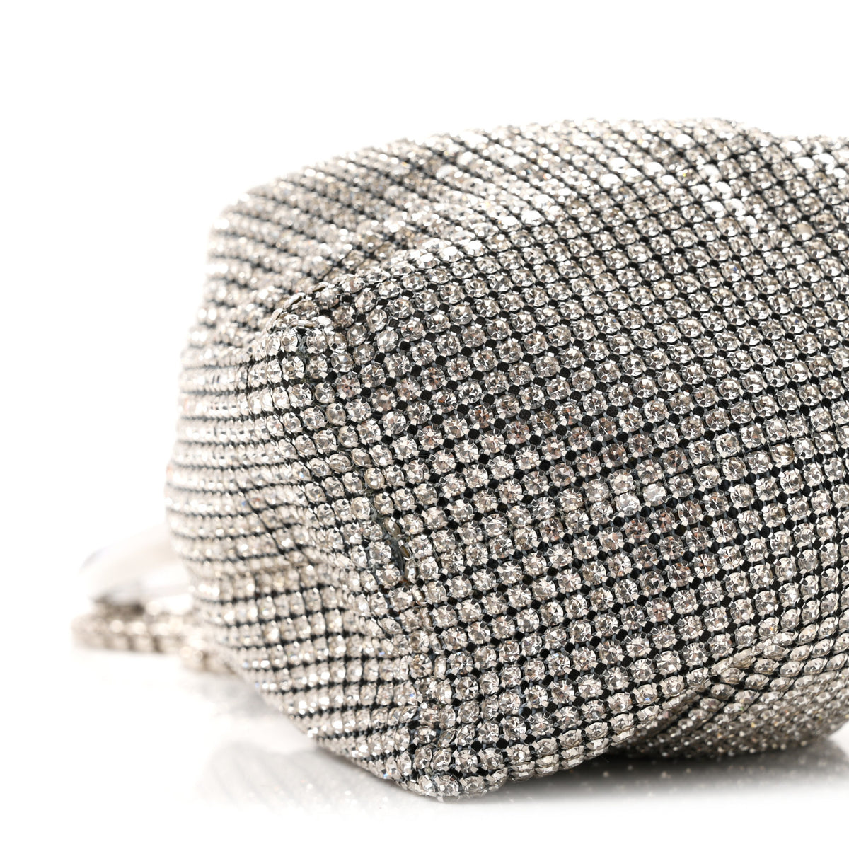 Jimmy Choo Satin Crystal Embellished Micro Bon Bon Bag Silver 9 of 11