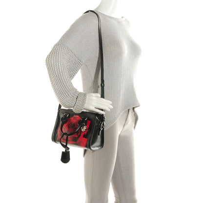 Alexander McQueen Calfskin Rose Printed Mini Padlock Satchel Black 2 of 8