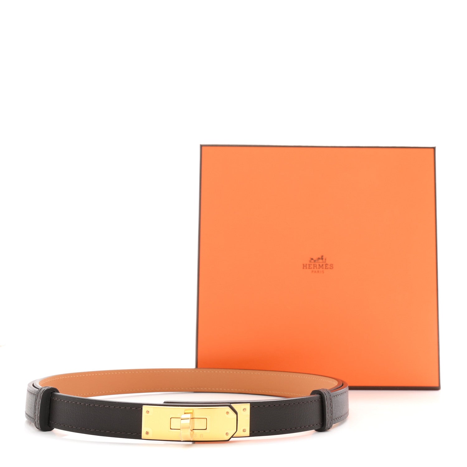 Hermes Odyssee Calfskin Kelly Belt Macassar 4 of 4