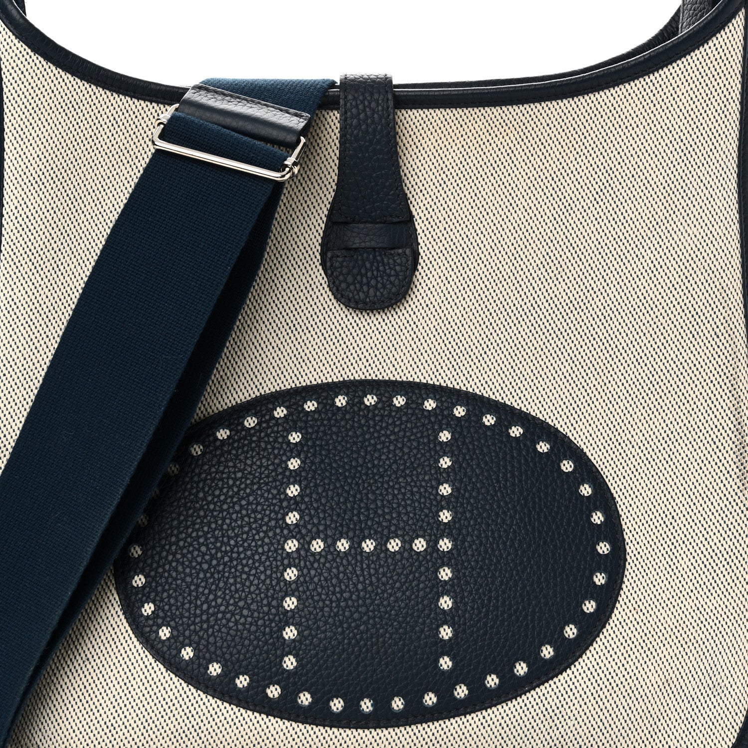 Hermes Toile Taurillon Clemence Evelyne III GM Bleu de Prusse 11 of 17