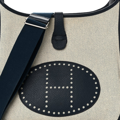 Hermes Toile Taurillon Clemence Evelyne III GM Bleu de Prusse 11 of 17