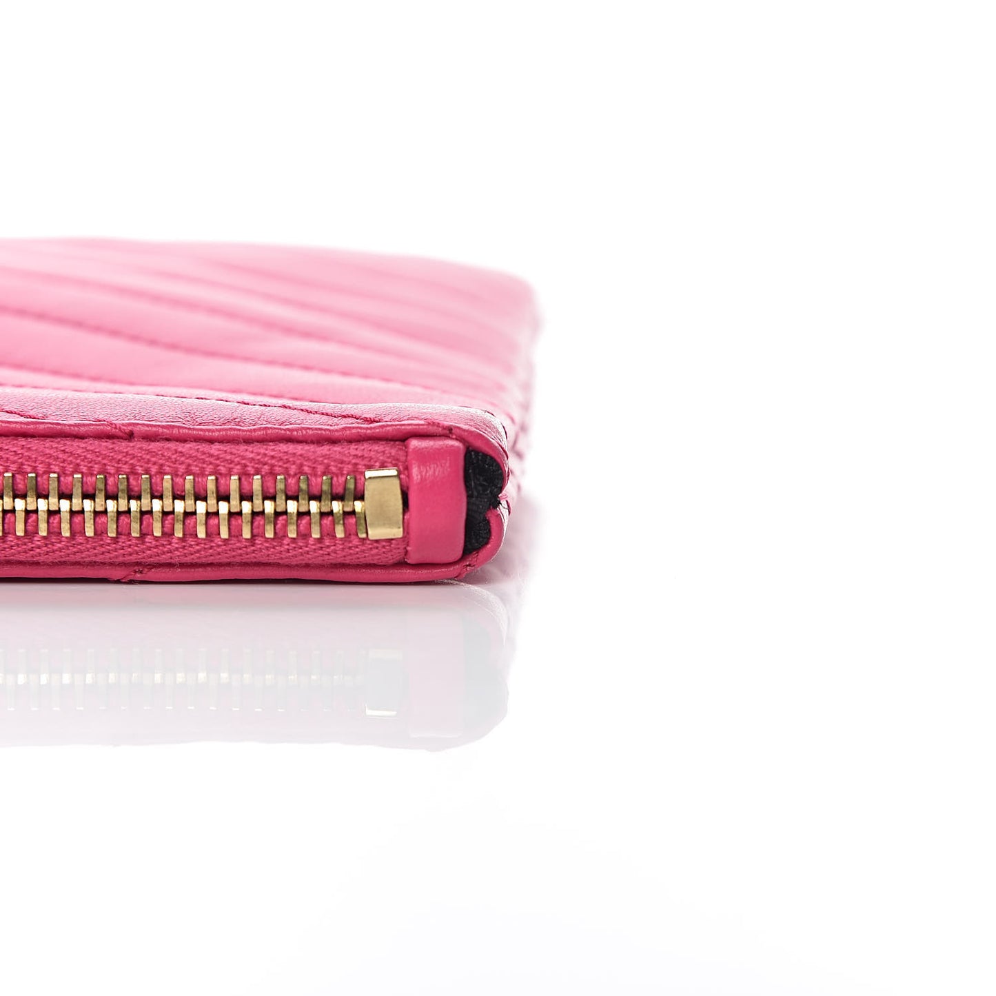 Calfskin Matelasse Chevron Monogram A5 Wristlet Bubblegum