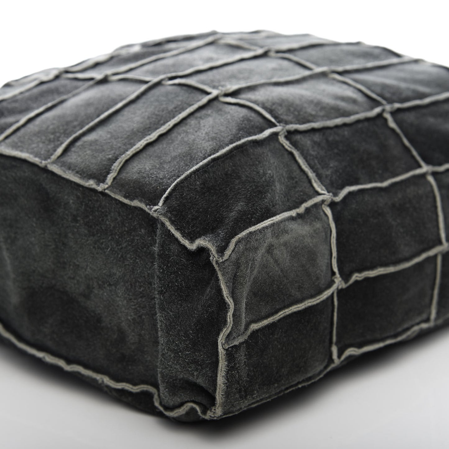 Suede Patchwork Shoulder Bag Charcoal Grey