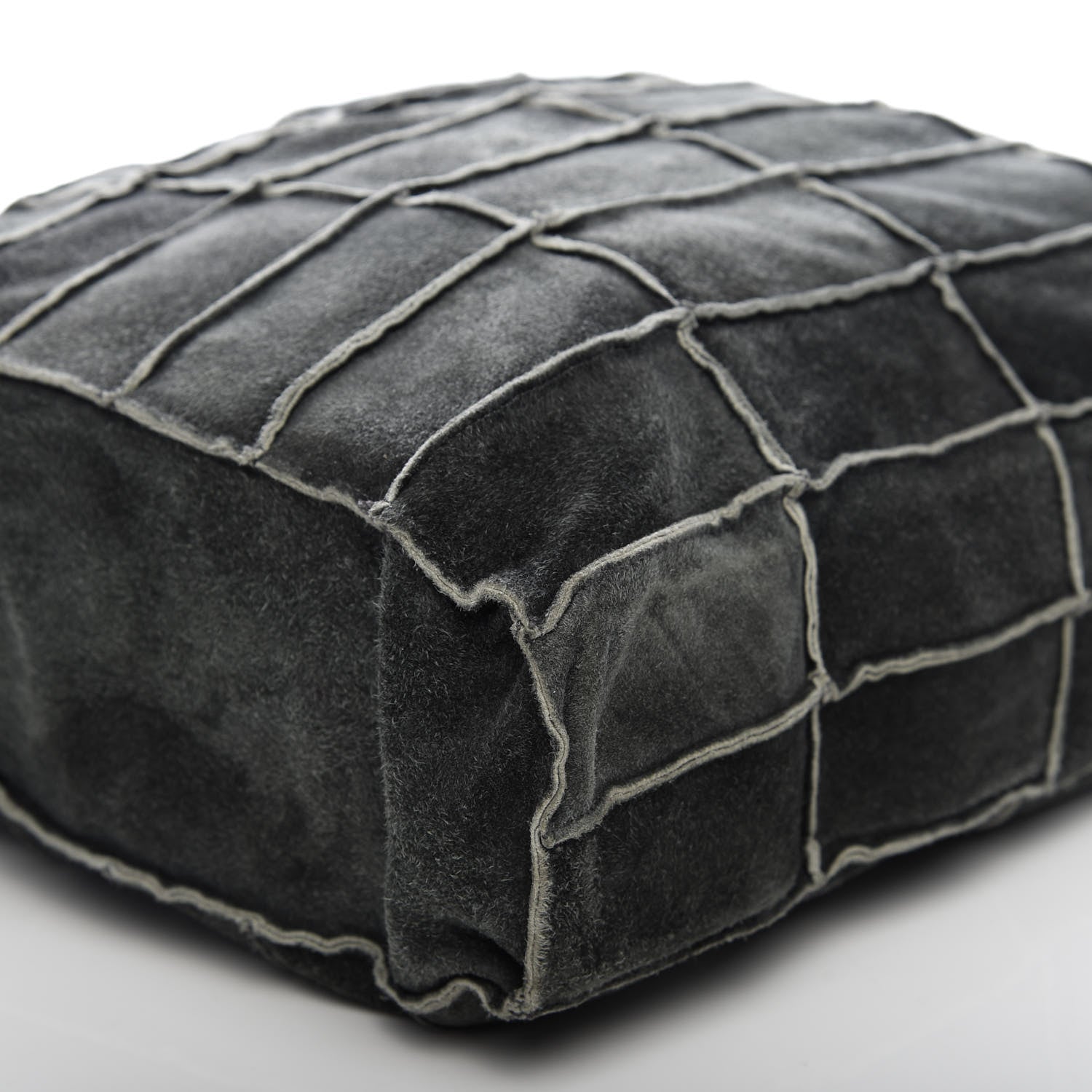 Chanel Suede Patchwork Shoulder Bag Charcoal Grey 6 of 10