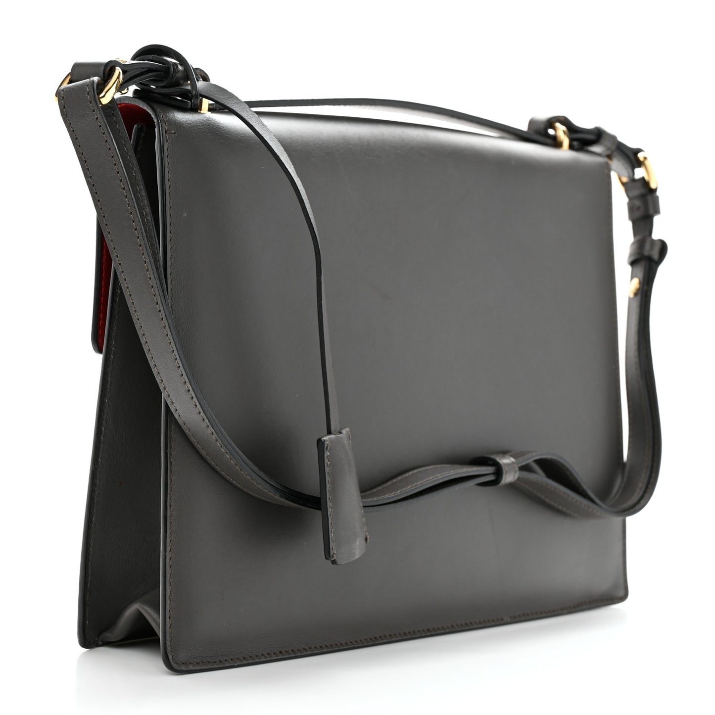 Calfskin Gancio Lock Satchel Grey