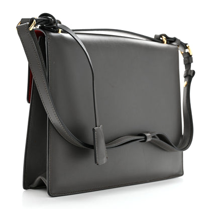Salvatore Ferragamo Calfskin Gancio Lock Satchel Grey 2 of 9