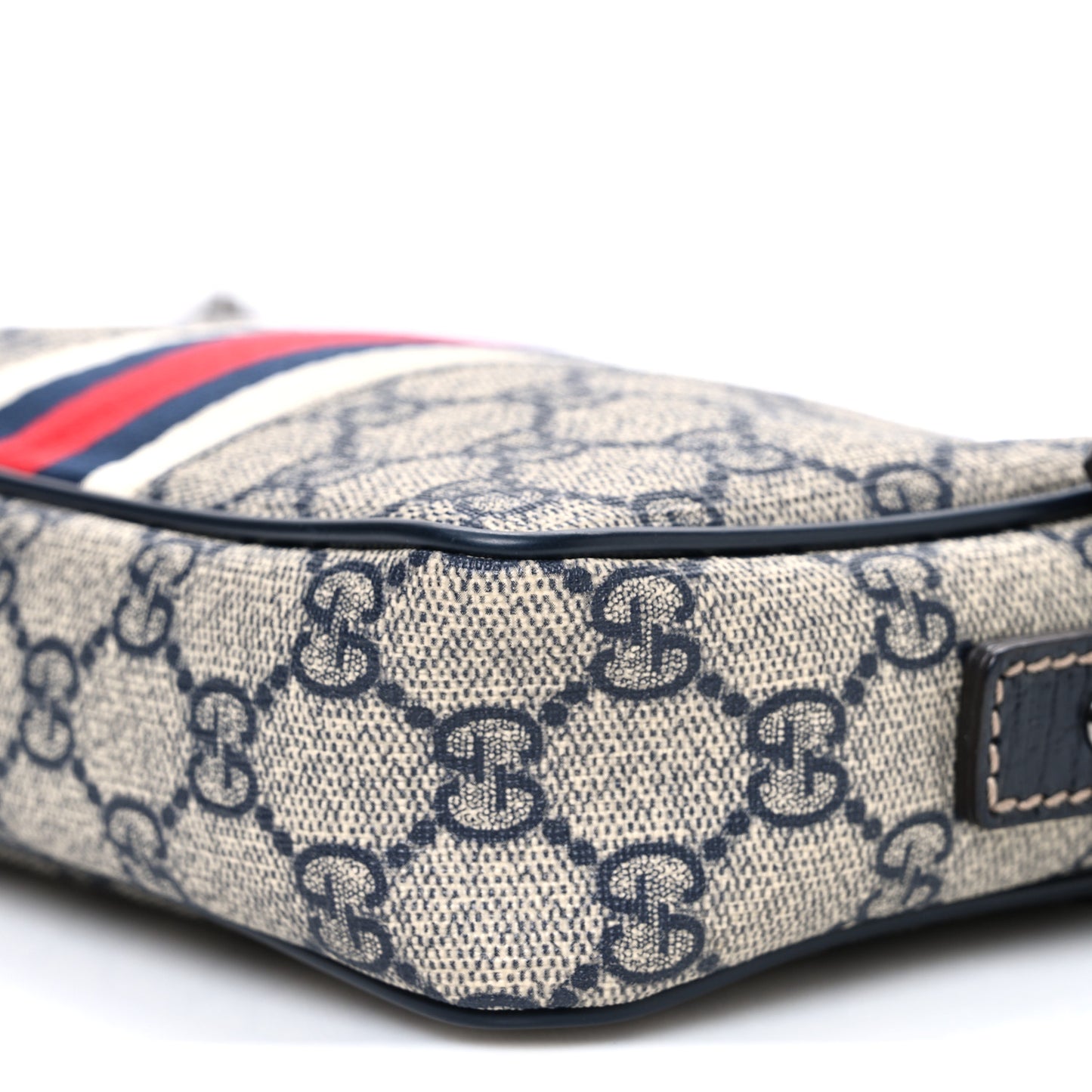 GG Supreme Monogram Web Small Shoulder Bag Navy