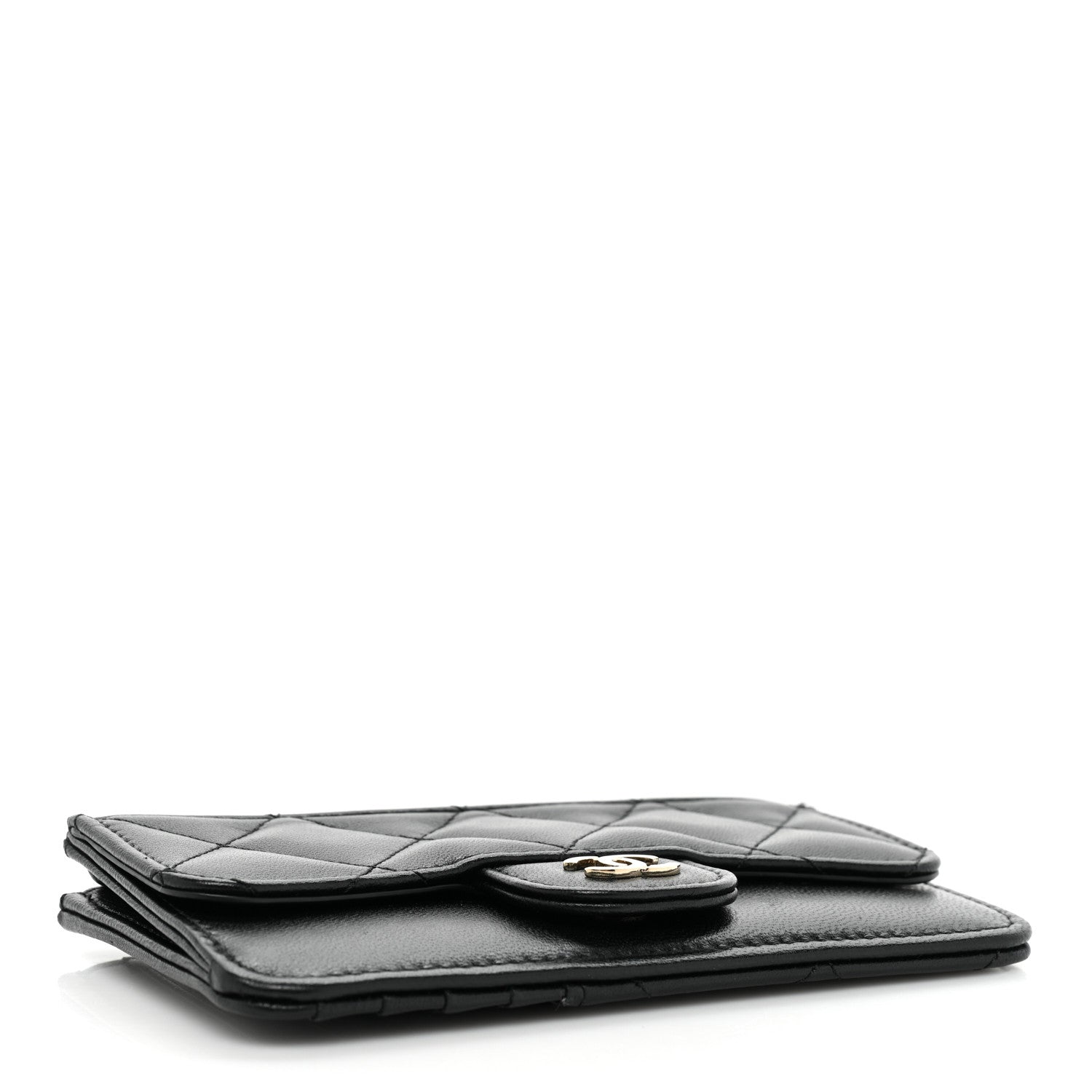 Chanel Lambskin Quilted Flap Zip Card Holder Black 5 of 11