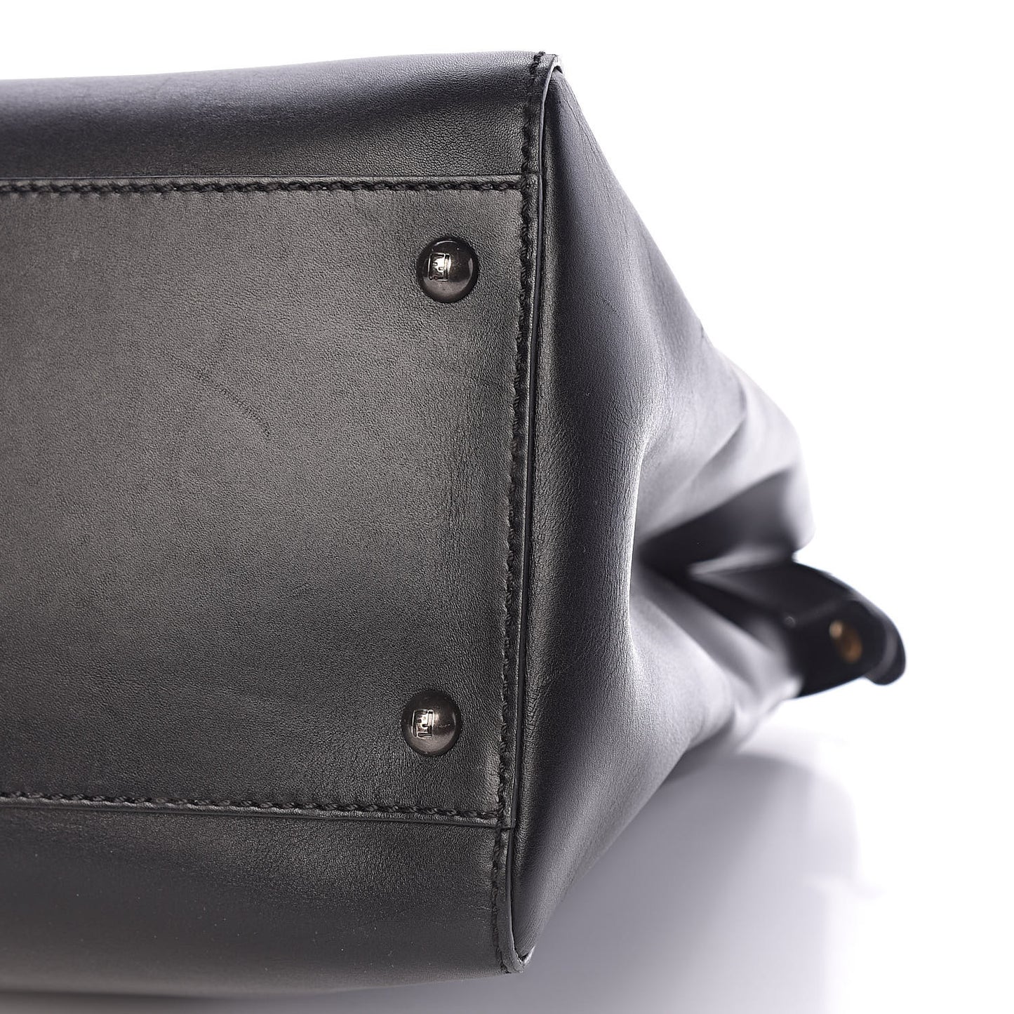 Vitello Suede Large Peekaboo Iconic Satchel Black