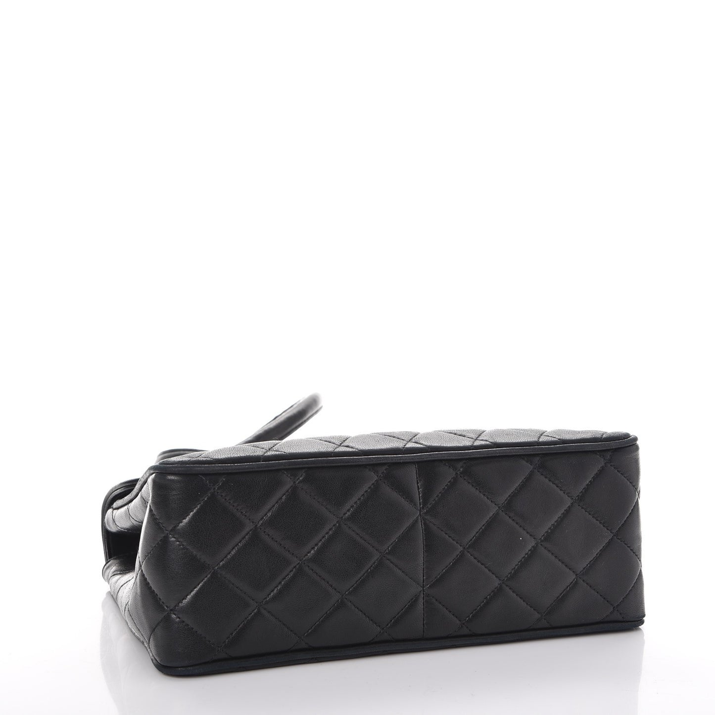 Lambskin Quilted Flap Shoulder Bag Black