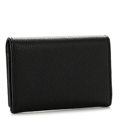 Gucci Pebbled Calfskin Bi-Color GG Marmont Card Case Black Rosso Ancora 3 of 10