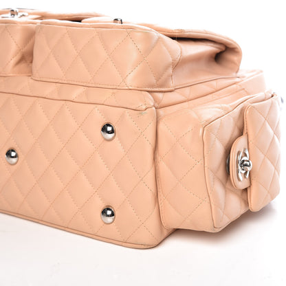 Chanel Calfskin Quilted Large Cambon Multipocket Reporter Beige Black 9 of 10