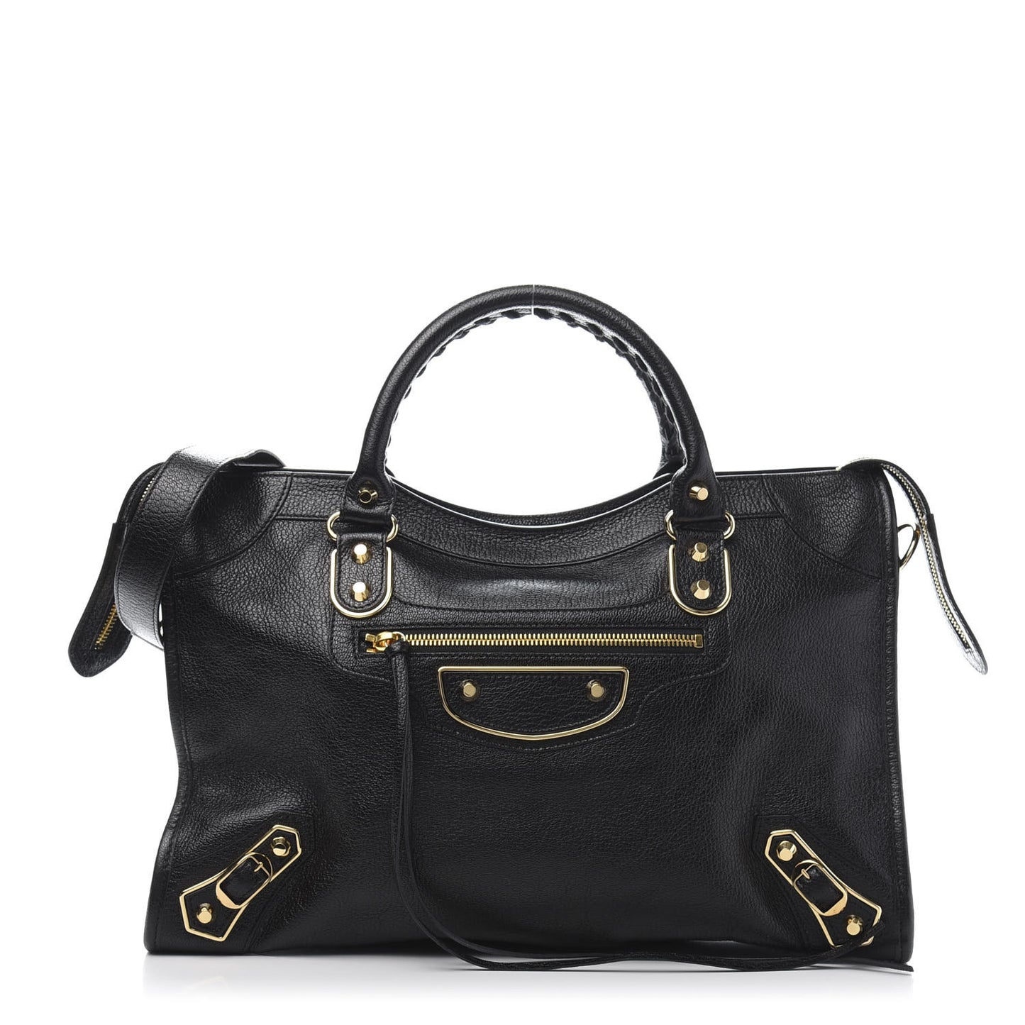 Chevre Gold Metallic Edge Hardware City Black