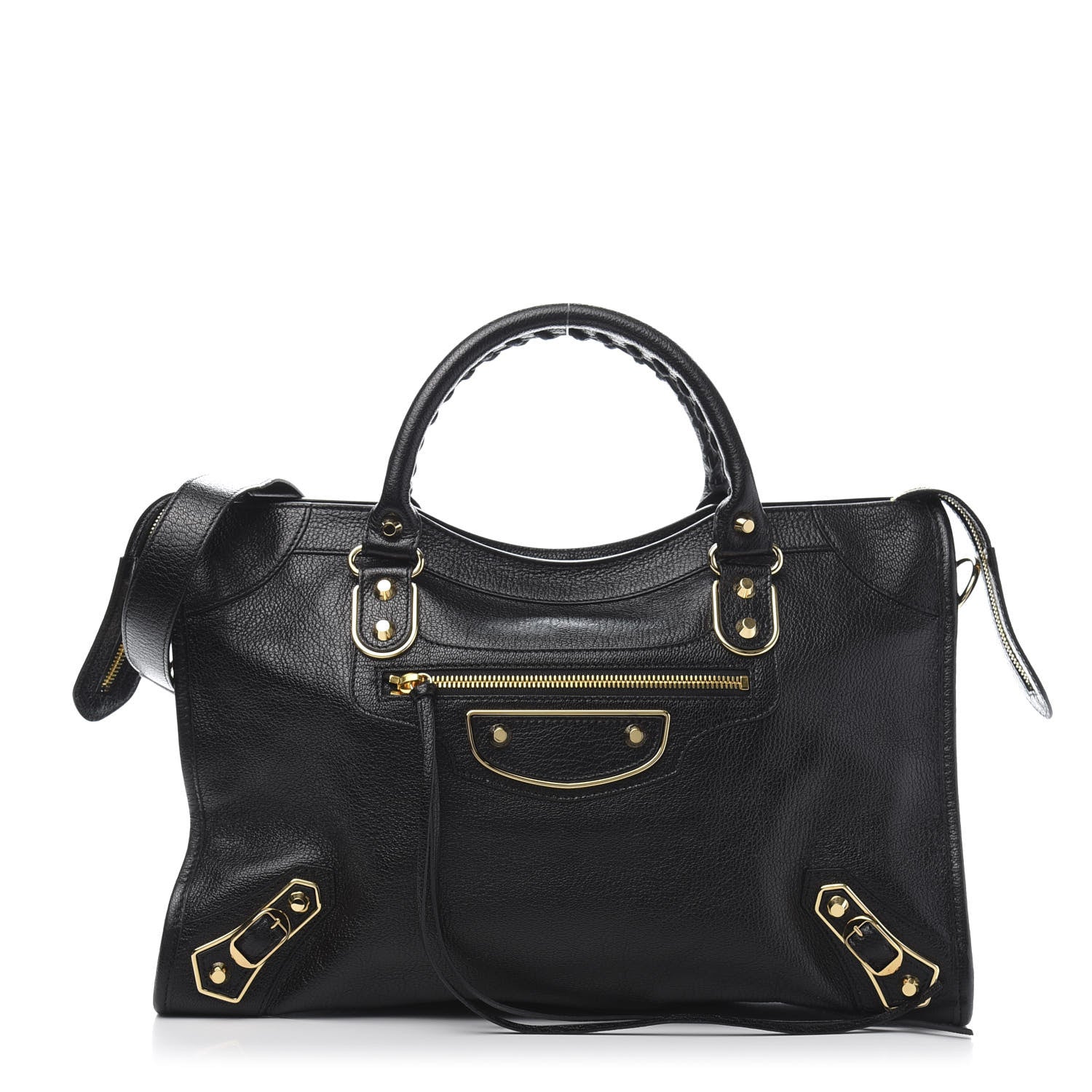 Balenciaga Chevre Gold Metallic Edge Hardware City Black 4 of 14