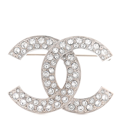 Chanel Crystal CC Brooch Silver 1 of 5