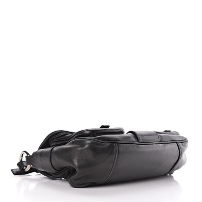 Prada Royal Calf Easy Foldover Pushlock Flap Shoulder Bag Black 4 of 11