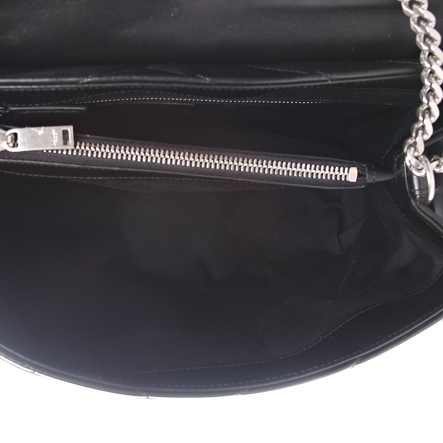 Calfskin Y Quilted Monogram Medium Loulou Chain Satchel Black