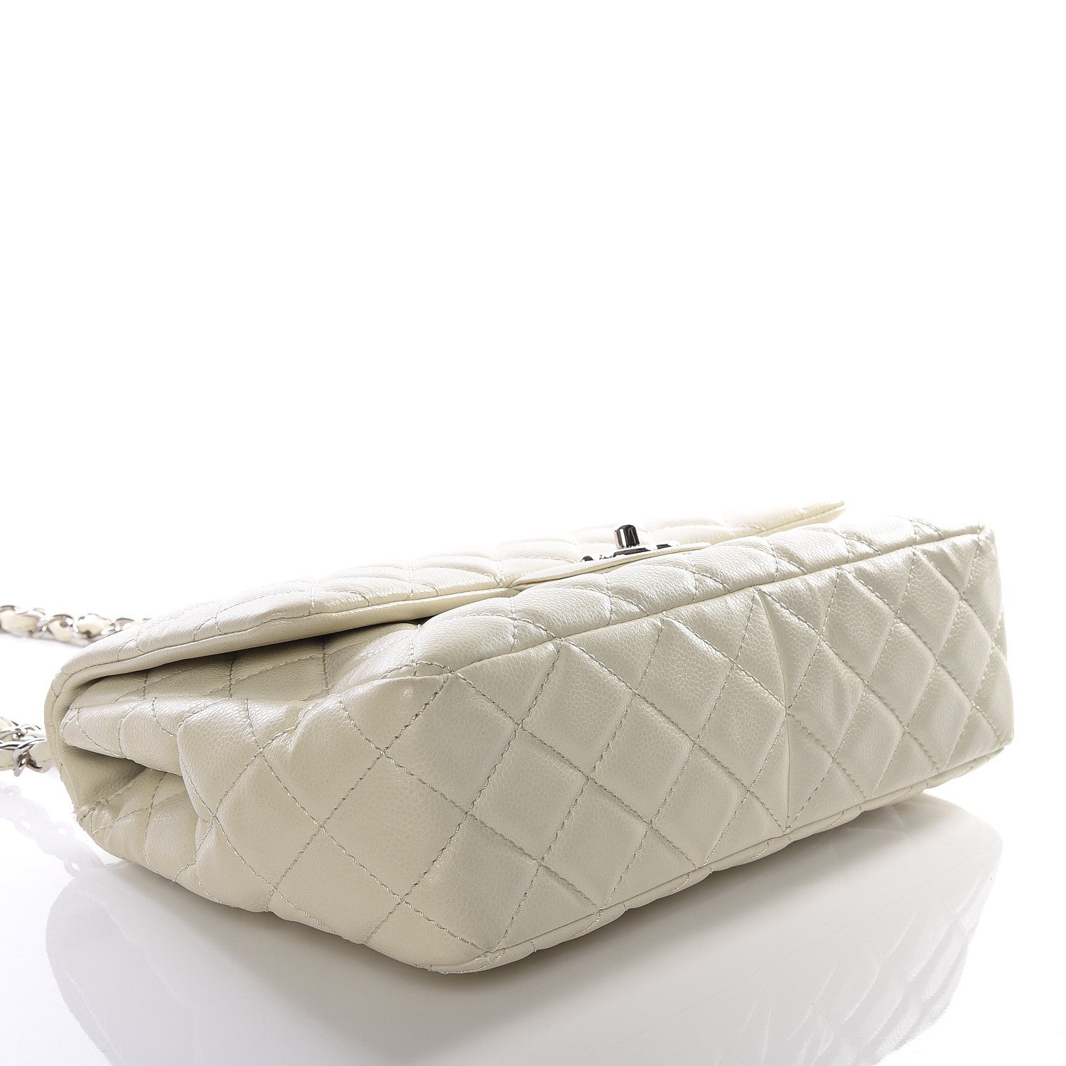 Chanel Caviar Jumbo Single Flap Off White 3 of 9