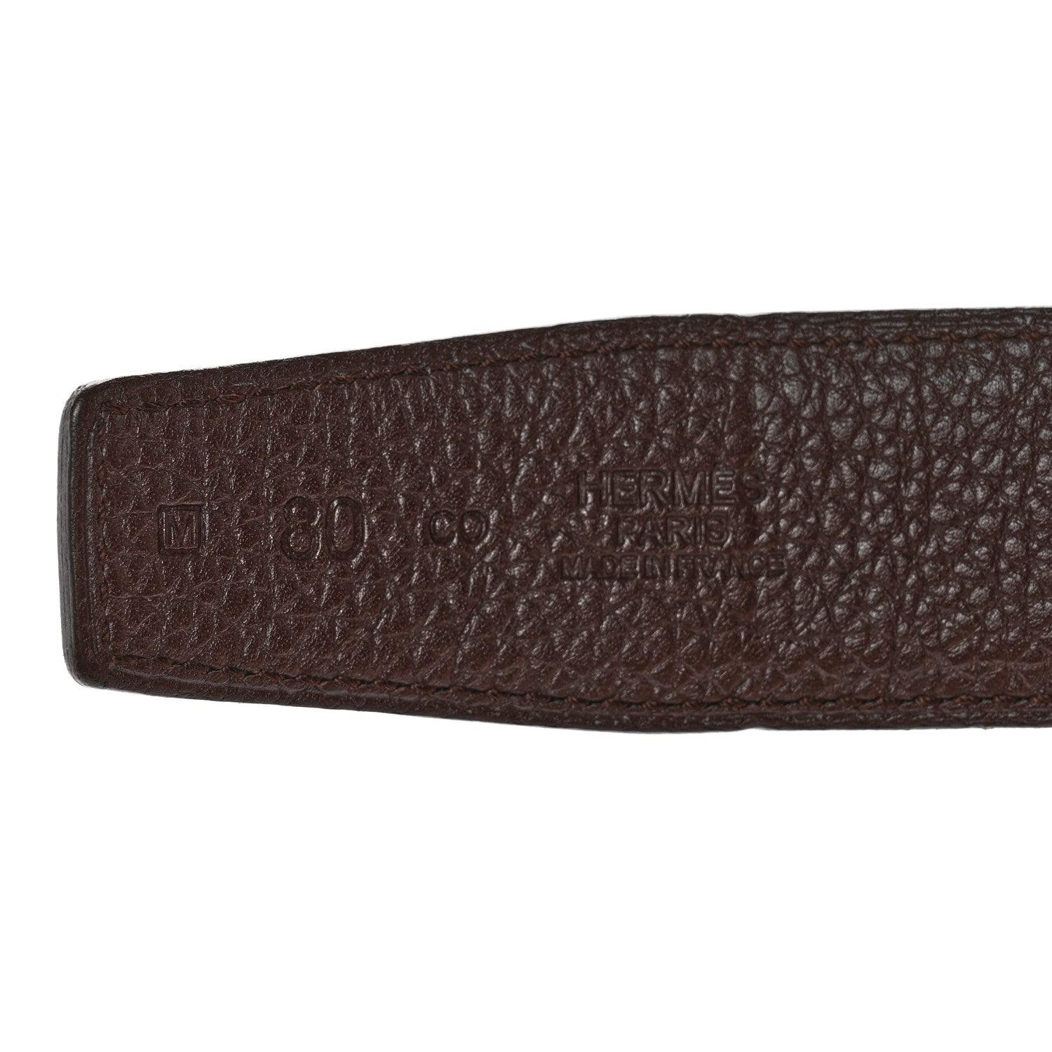 Hermes Box Togo 32mm H Belt 80 Black Chocolate 7 of 10