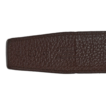 Hermes Box Togo 32mm H Belt 80 Black Chocolate 7 of 10