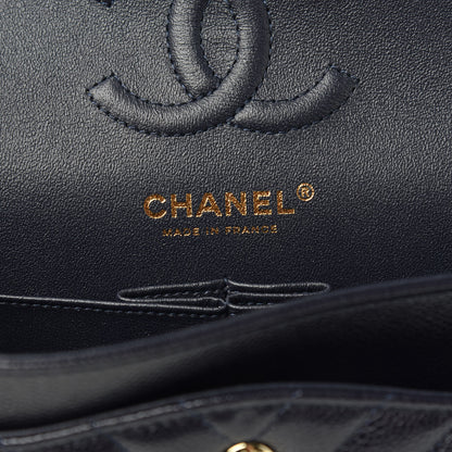 Chanel Caviar Chevron Quilted Small Double Flap Navy Blue 6 of 11