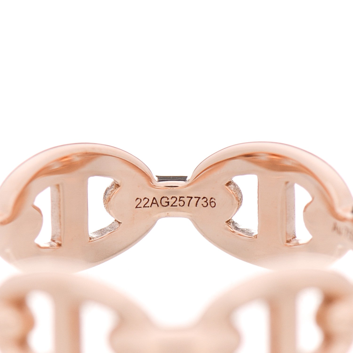 Hermes 18K Rose Gold PM Chaine D'Ancre Enchainee Ring 51 5.75 6 of 8