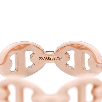 Hermes 18K Rose Gold PM Chaine D'Ancre Enchainee Ring 51 5.75 6 of 8