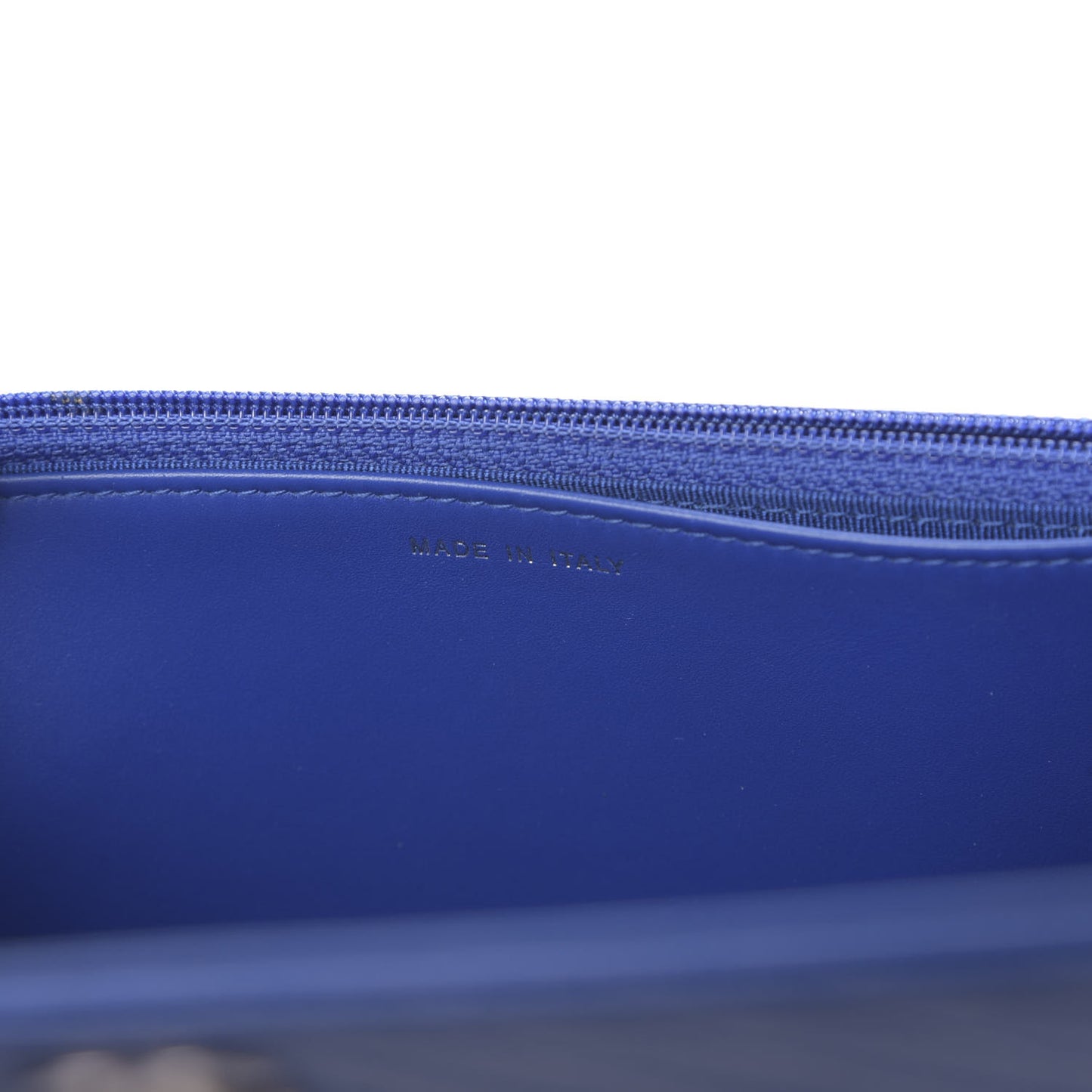 Caviar Chevron Quilted Wallet On Chain WOC Bright Blue