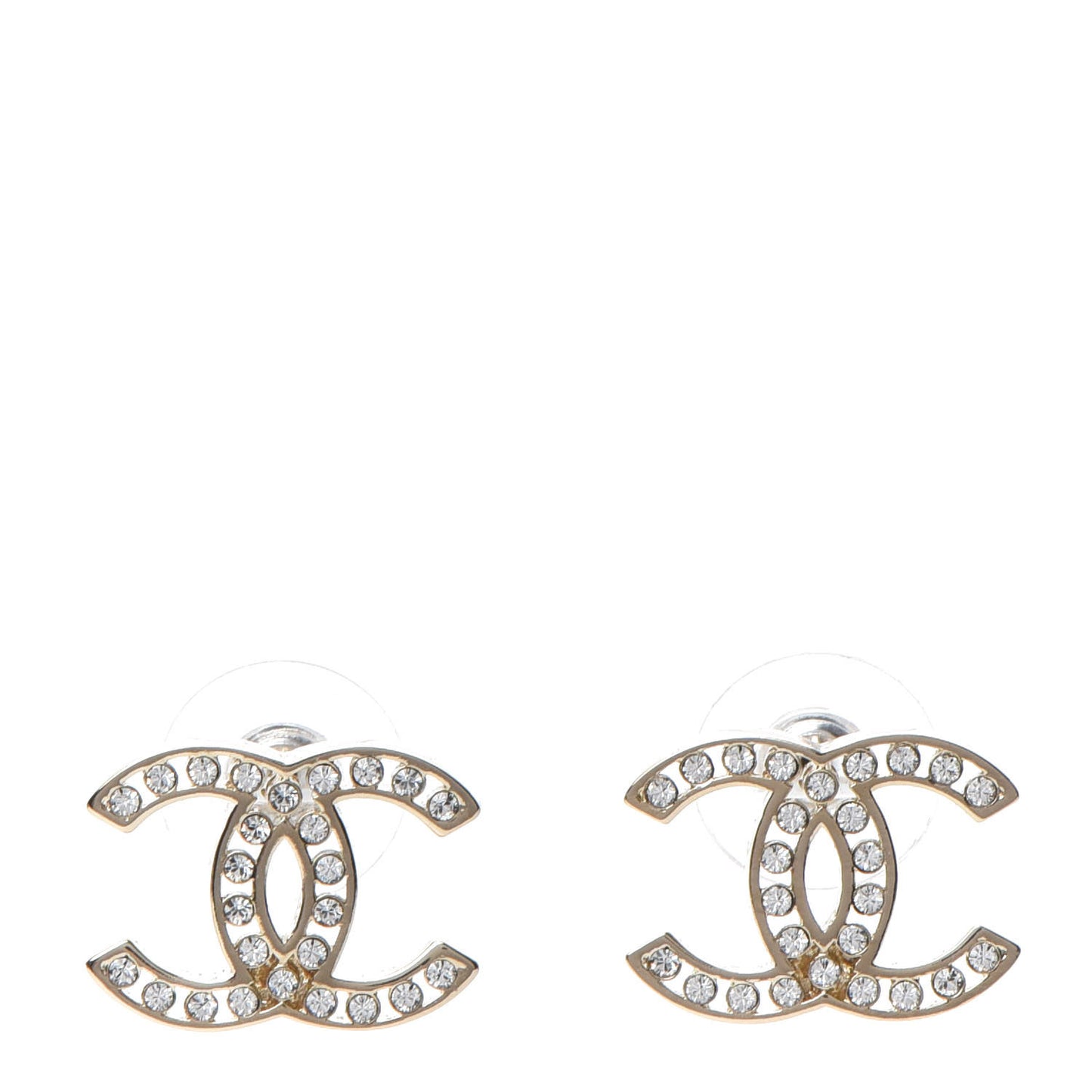 Crystal CC Large Earrings Gold