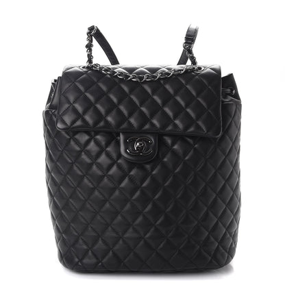 Chanel Calfskin Quilted Large Urban Spirit Backpack Black 1 of 9