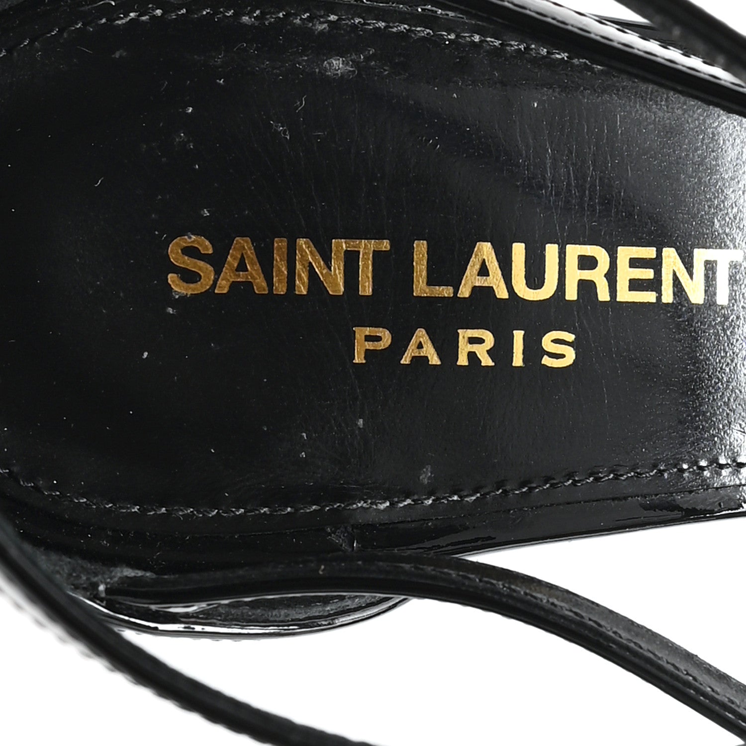 Saint Laurent Patent Cassandra 100 Ankle Strap Sandals 40 Black 8 of 10