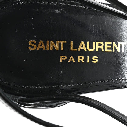 Saint Laurent Patent Cassandra 100 Ankle Strap Sandals 40 Black 8 of 10
