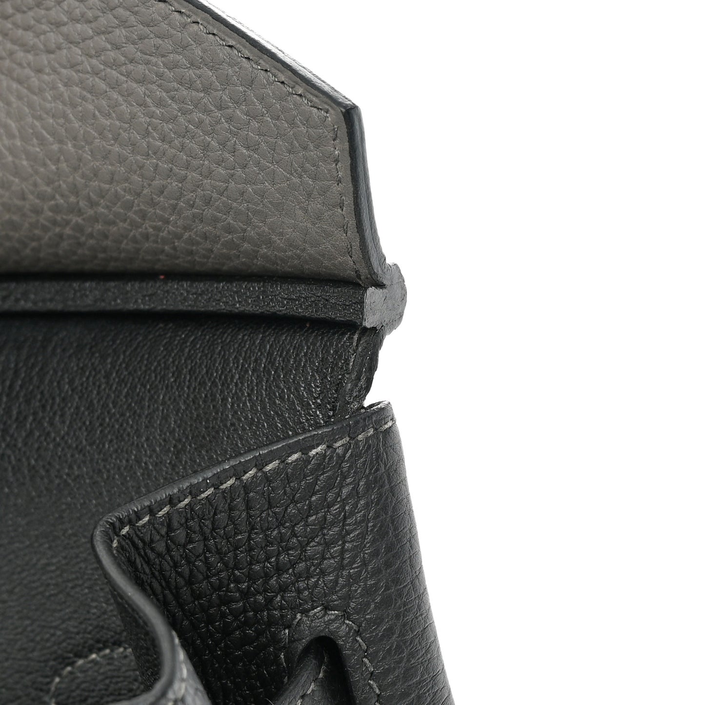 Togo Bi-Color Horseshoe Birkin 35 Etain Black