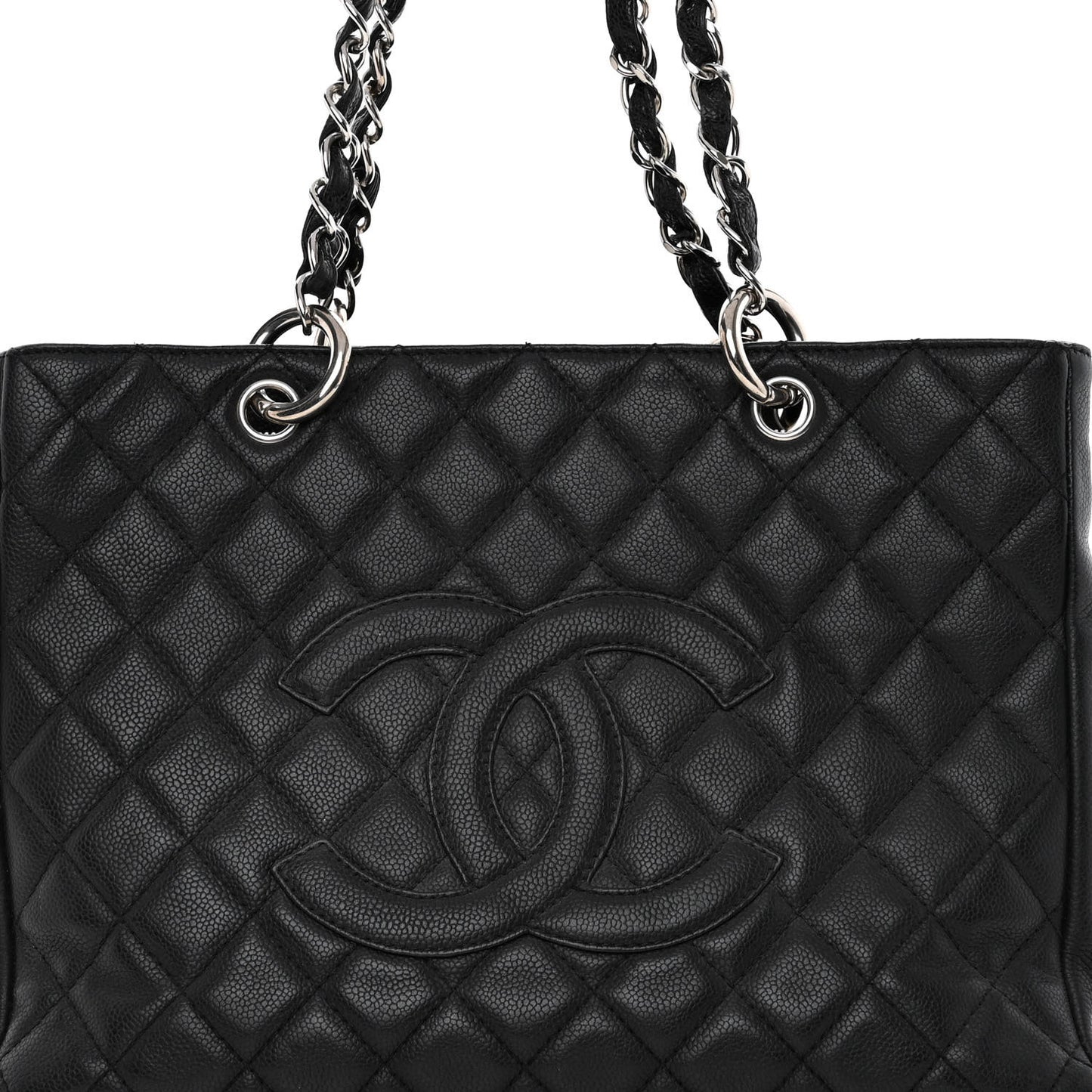 Caviar Quilted Grand Shopping Tote GST Black