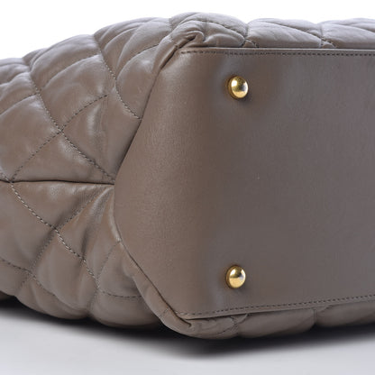 Chanel Calfskin Quilted Large Soft Elegance Tote Brown 9 of 16