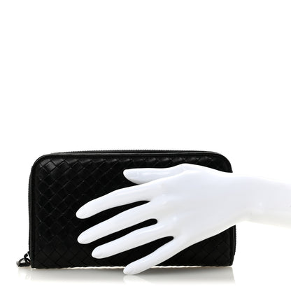 Bottega Veneta Nappa Intrecciato Zip Around Wallet Black 2 of 9