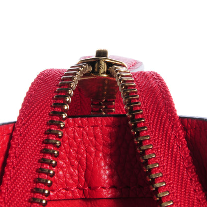Celine Drummed Leather Micro Luggage Coquelicot 8 of 9