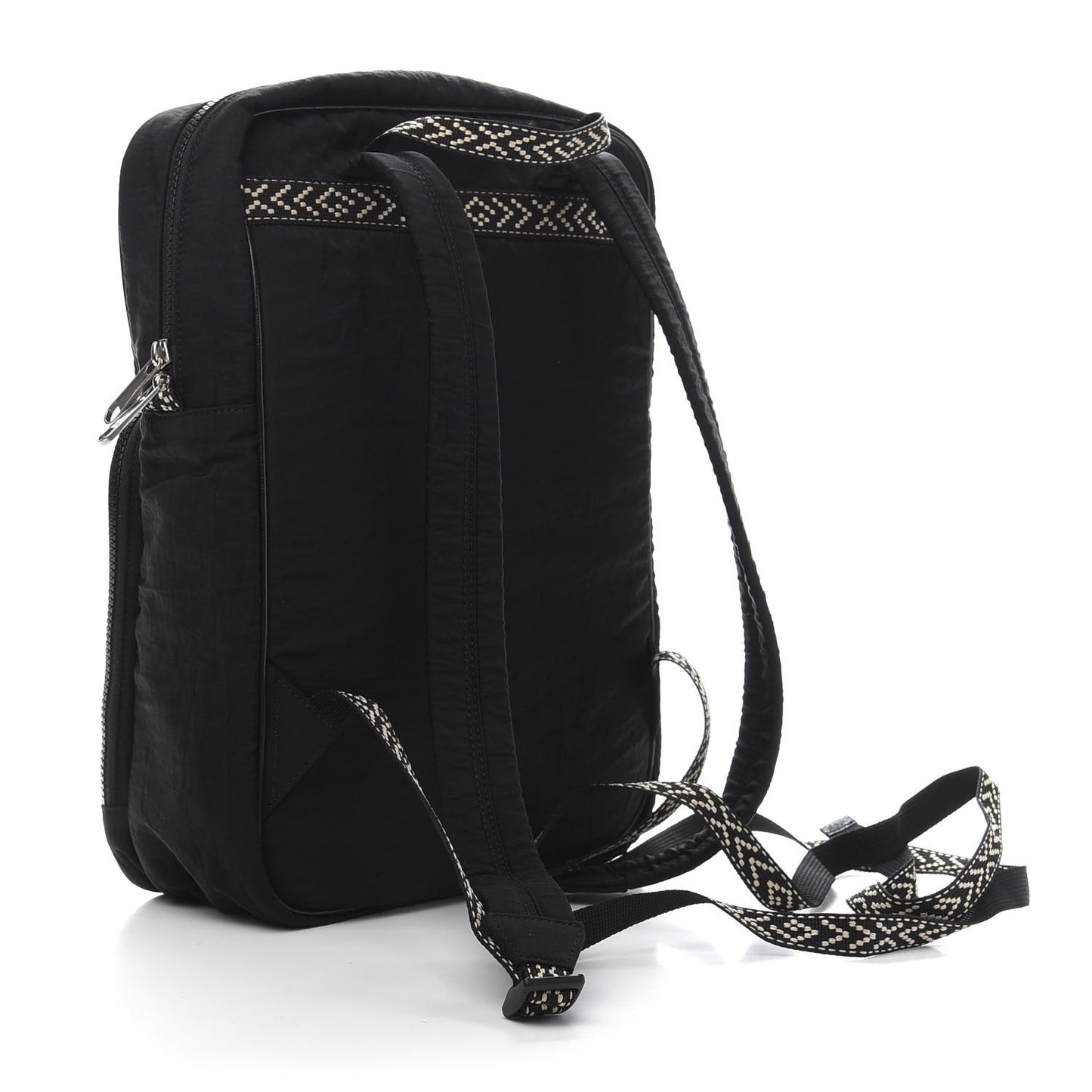Nylon Twill 80s Logo Patch Backpack Black