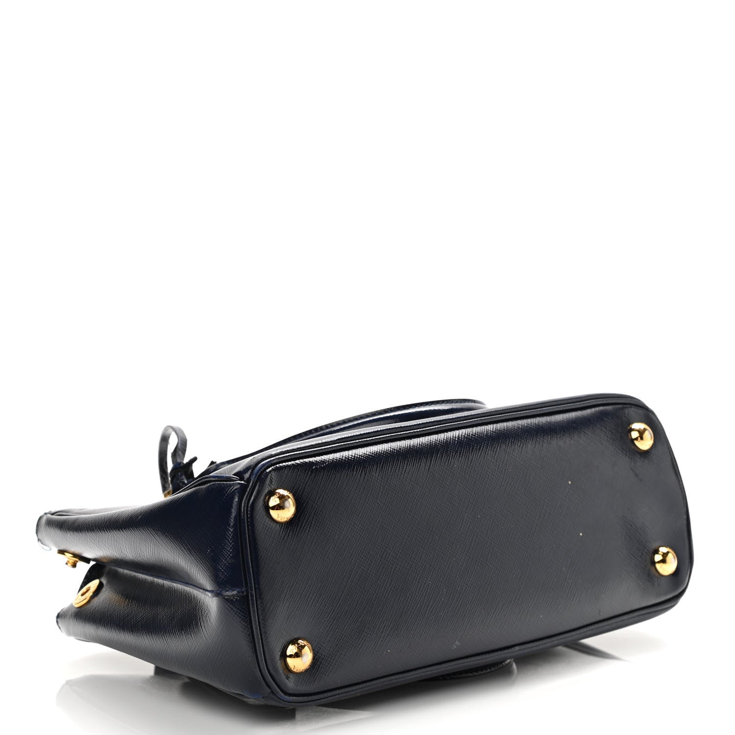 Prada Saffiano Vernice Mini Galleria Double Zip Tote Baltico 4 of 17